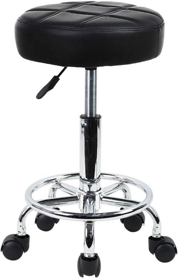 Product view: KKTONER · black adjustable rolling stool