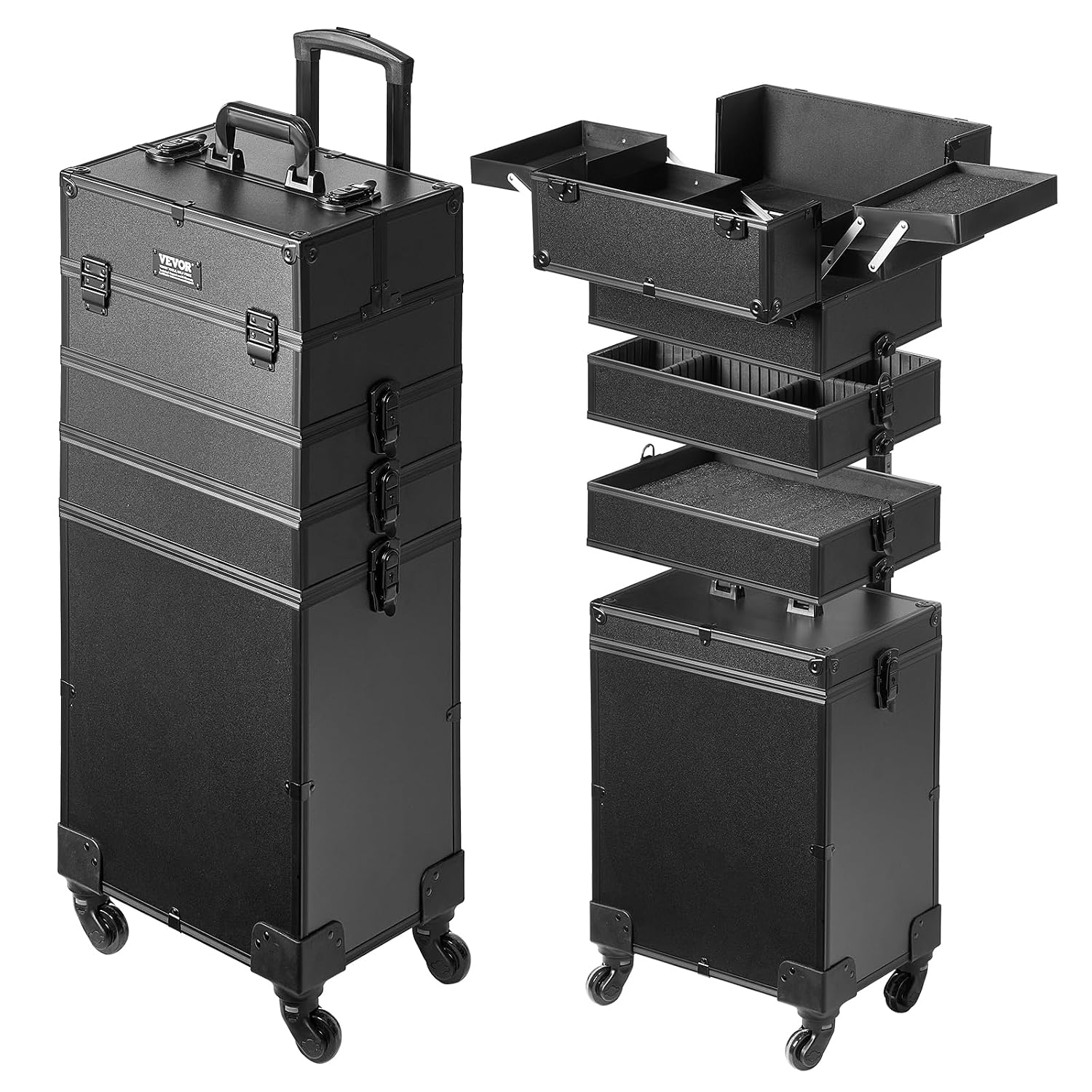 Product view: VEVOR · 5-in-1 rolling storage case