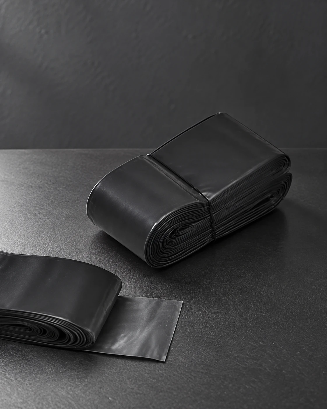 ATOMUS · 100 black cable sleeves in a minimalist studio