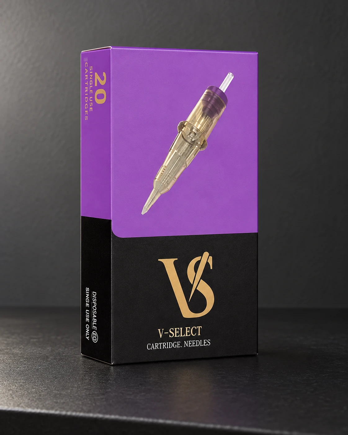 EZ V SELECT · 20 #10 1RL cartridges in a minimalist studio