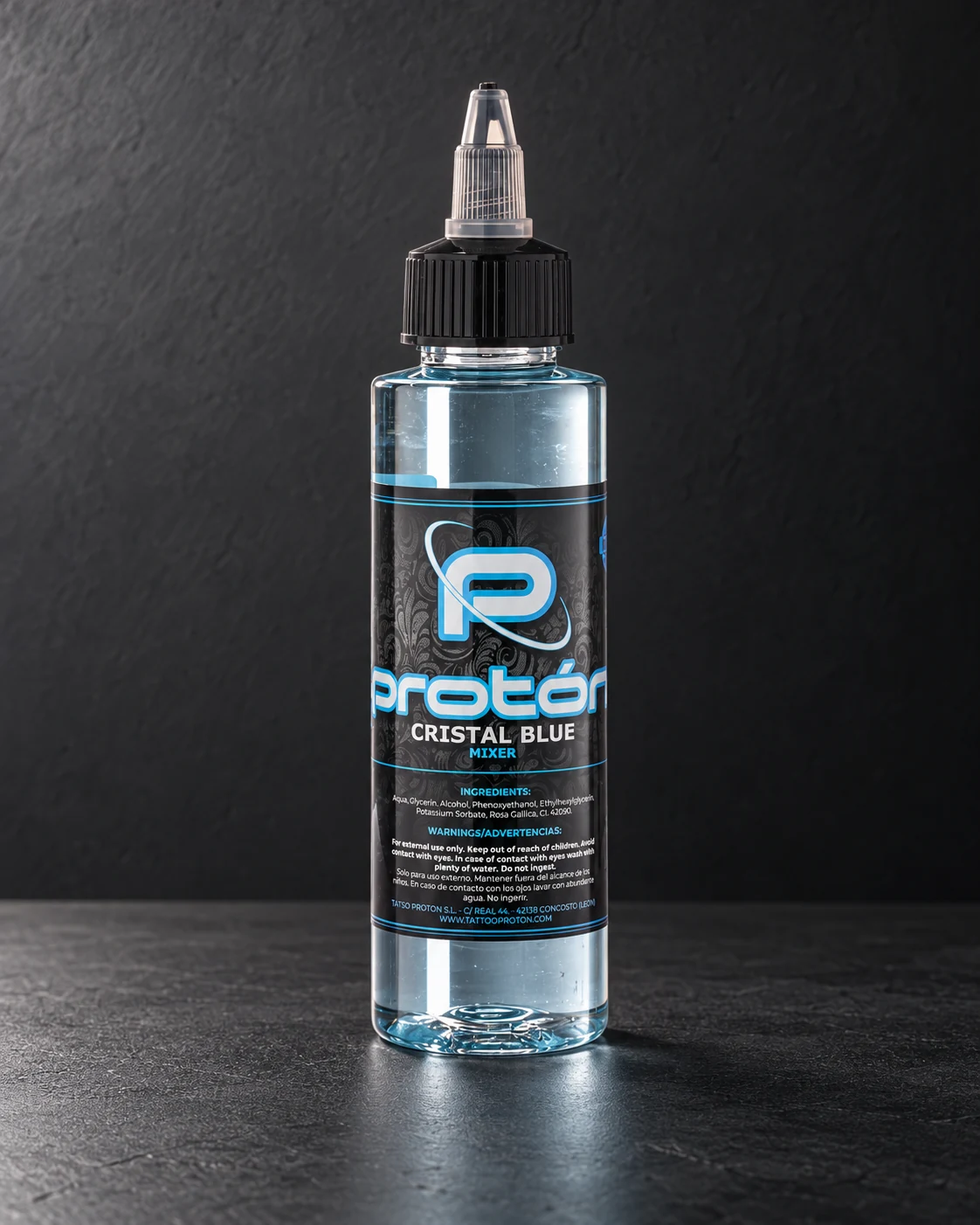 Proton Cristal Blue · cuidado externo 100 ml en una estación minimalista